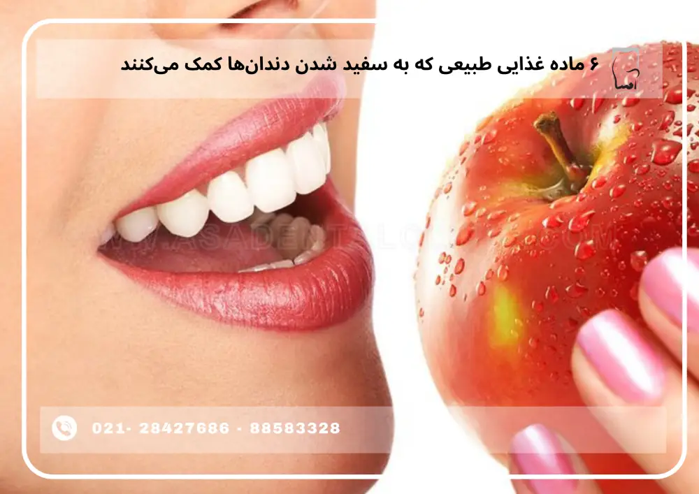 Natural teeth whitener (1) ۶ ماده غذایی طبیعی که به سفید شدن دندانها کمک میکنند
